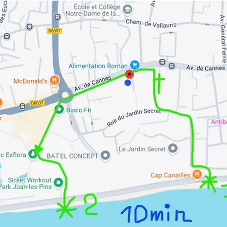 Апартаменты L'escapade Mediterraneenne Жуан-ле-Пен